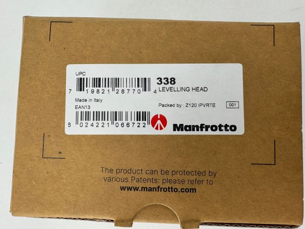 NY MANFROTTO 338 Nivileringsplatta / Levelling Base 3/8 Hona - 3/8 Hane