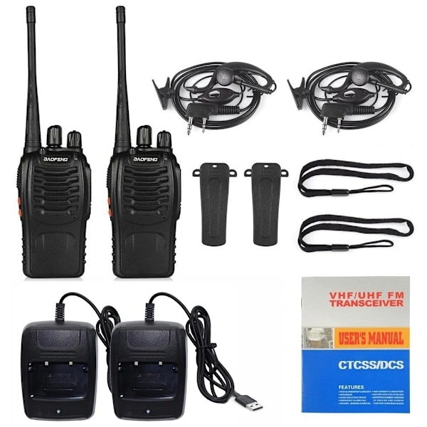 NYA 2-Pack BaoFeng BF 888 S V2 UHF Tvåvägsradio / Walkie Talkie / Komradio